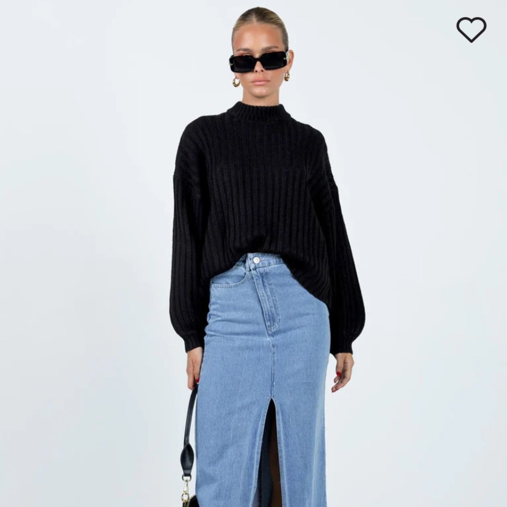 PRINCESS POLLY INNERBLOOM OVERSIZED SWEATER BLACK